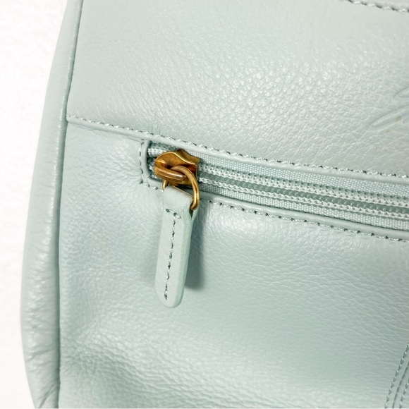 STONE MOUNTAIN Green Soft Leather Adjustable Strap Zipper Closure Shoulder Bag - Picture 14 of 14